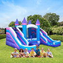Pink Castle Bounce House Combo With Double Water Slide (SAK84027) - Saksby Wholesale - Lifestyle Image With Kids