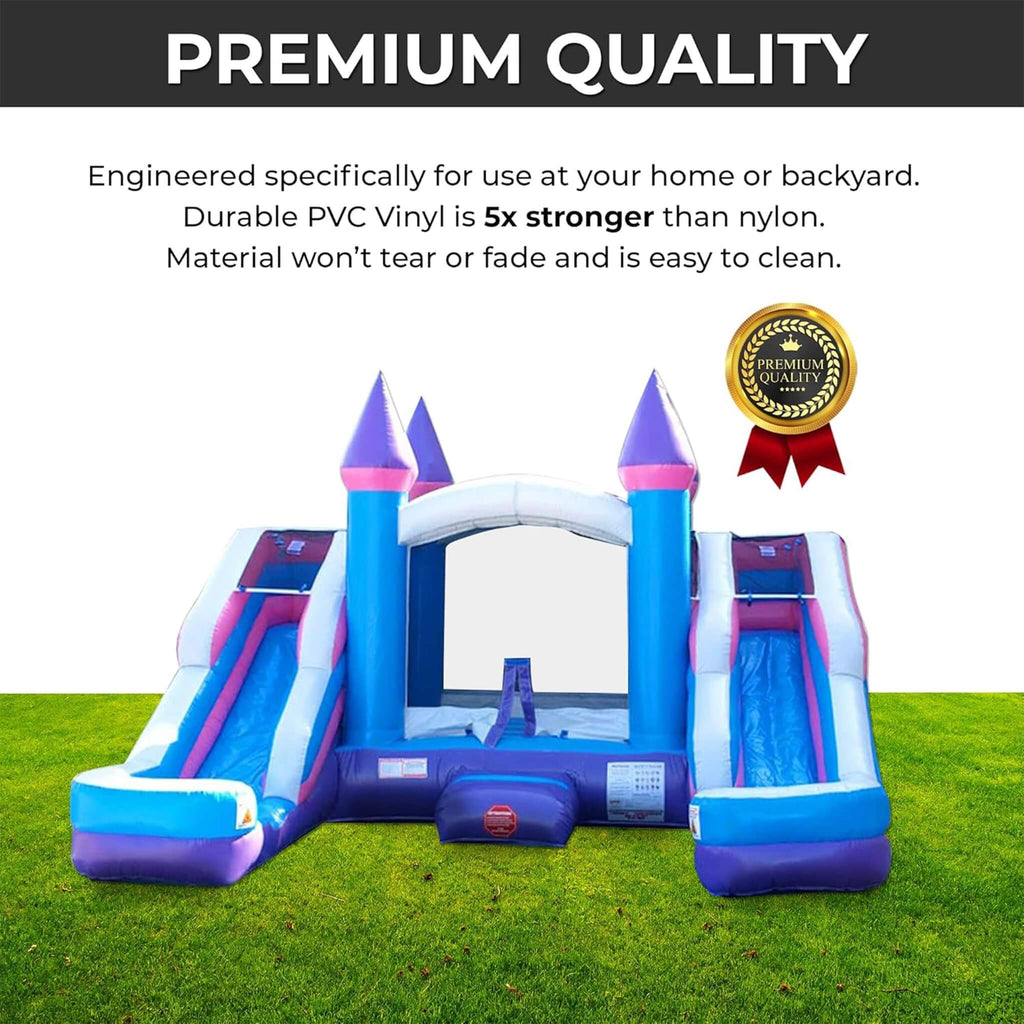 Pink Castle Bounce House Combo With Double Water Slide (SAK84027) - Saksby Wholesale - Material Quality Features