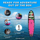 Pop Board Co. Inflatable Board 10'6 Royal Hawaiian Pink/Black (SAK36410) - Saksby Wholesale - Inclusions