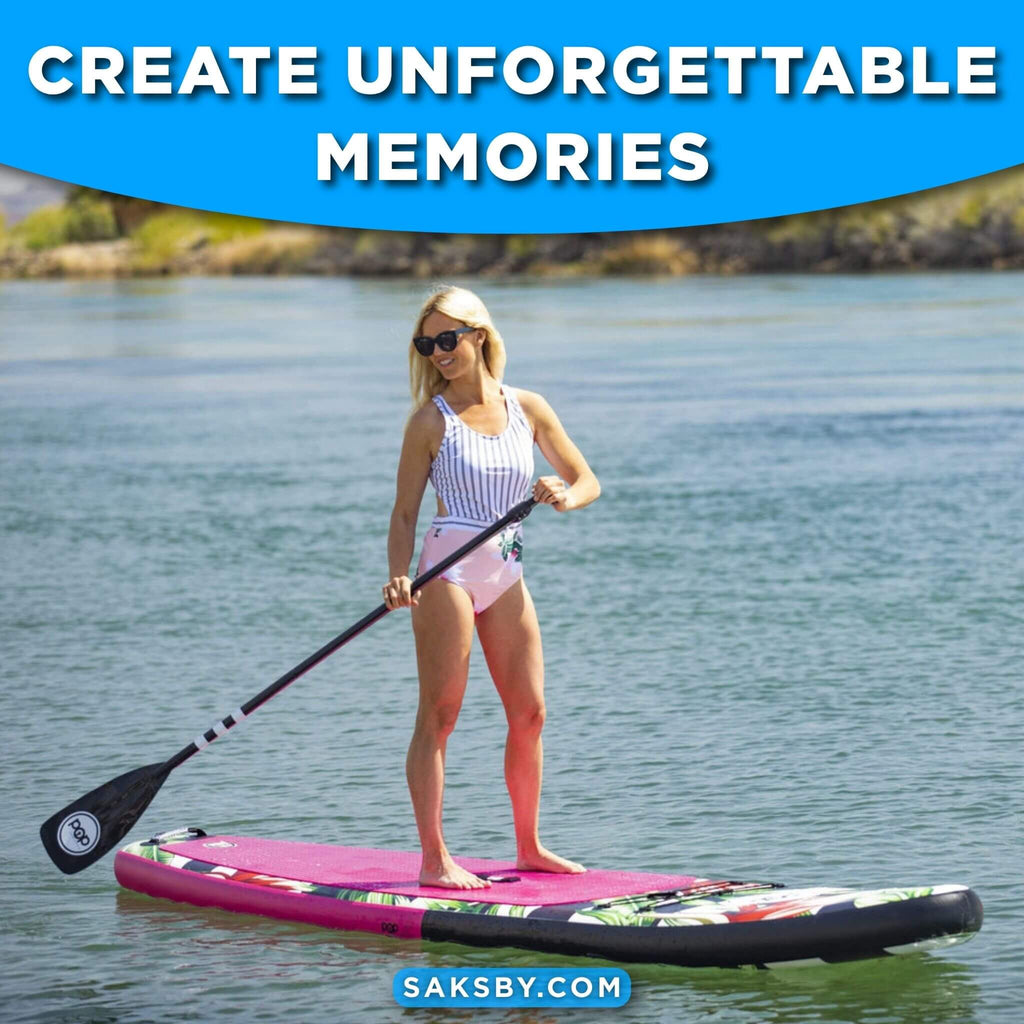 Pop Board Co. Inflatable Board 10'6 Royal Hawaiian Pink/Black (SAK36410) - Saksby Wholesale - Lifestyle Image