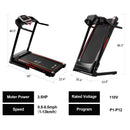 Portable 3.5HP Space Saving Folding Treadmill With Incline And 12 Preset Programs (SAK29735) - Saksby Wholesale - Dimension View
