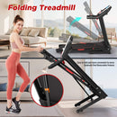 Portable 3.5HP Space Saving Folding Treadmill With Incline And 12 Preset Programs (SAK29735) - Saksby Wholesale - Folding View