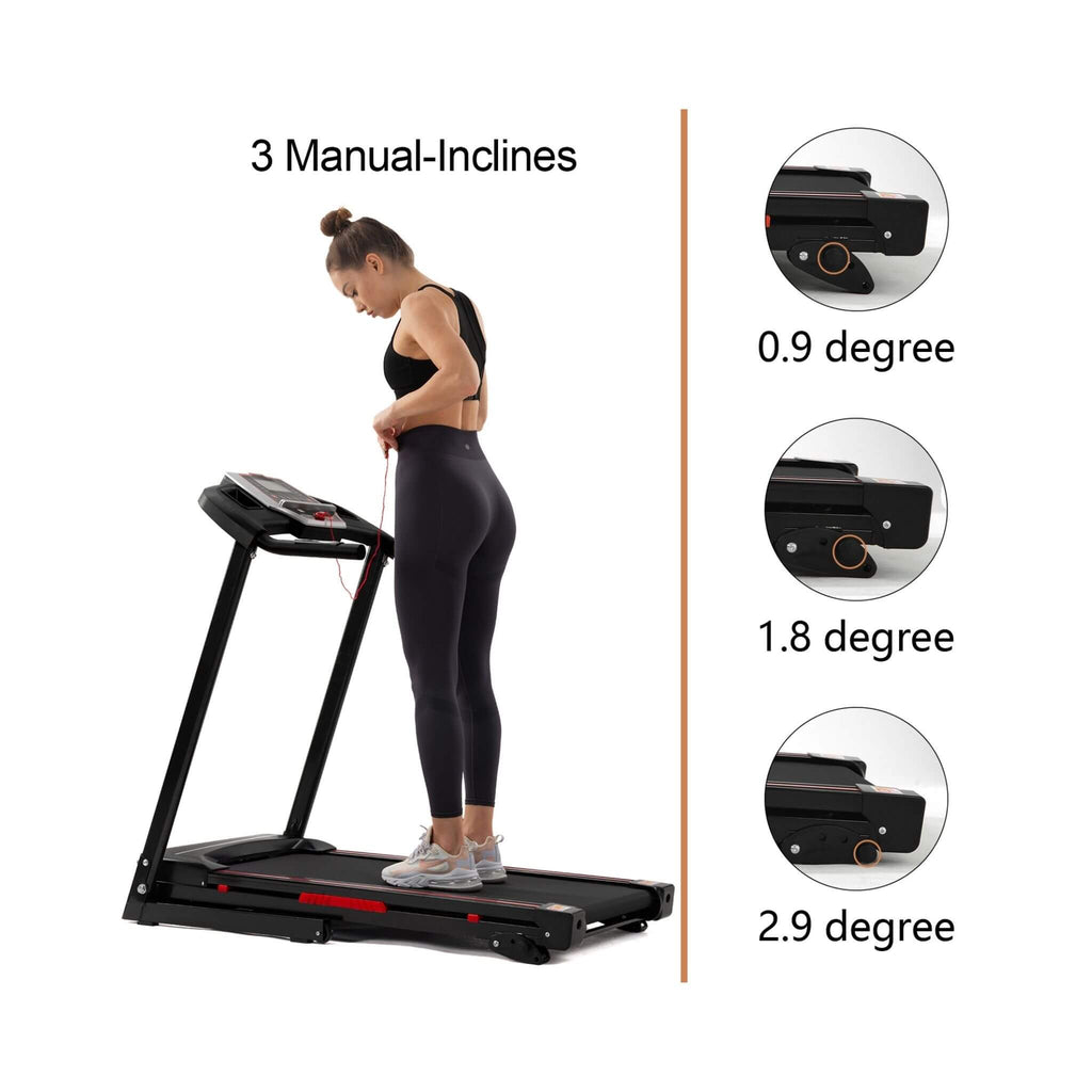 Portable 3.5HP Space Saving Folding Treadmill With Incline And 12 Preset Programs (SAK29735) - Saksby Wholesale - Manual Inclines View