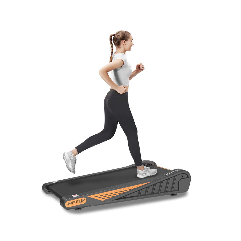 Portable Compact 2HP Under Desk Treadmill With Safety Key And Wheels for Home And Office Workouts (SAK72810) - Saksby Wholesale - Actual Setup