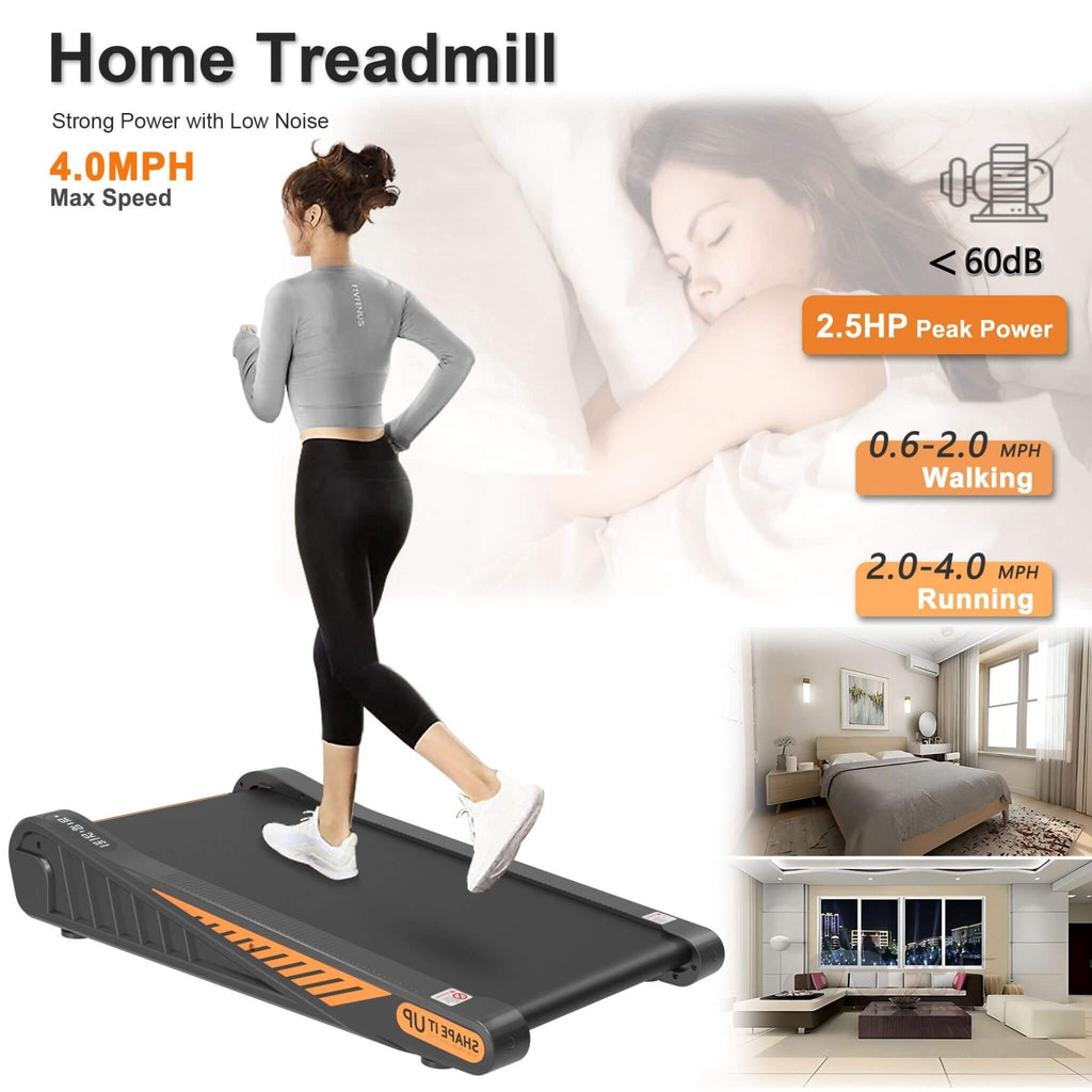 Portable Compact 2HP Under Desk Treadmill With Safety Key And Wheels for Home And Office Workouts (SAK72810) - Saksby Wholesale - Product Features