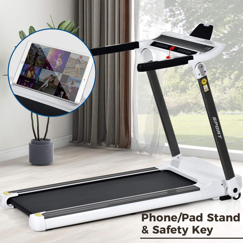 Portable Compact Home Cardio Fitness Treadmill With 3.5HP Electric Motor Bluetooth Speaker (SAK32416) - Saksby Wholesale - Features View