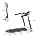 Portable Compact Home Cardio Fitness Treadmill With 3.5HP Electric Motor Bluetooth Speaker (SAK32416) - Saksby Wholesale - Unit Dimensions View