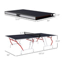 Portable Foldable Full Size Ping Pong Table Tennis Table (SAK64929) Saksby - Dimensions