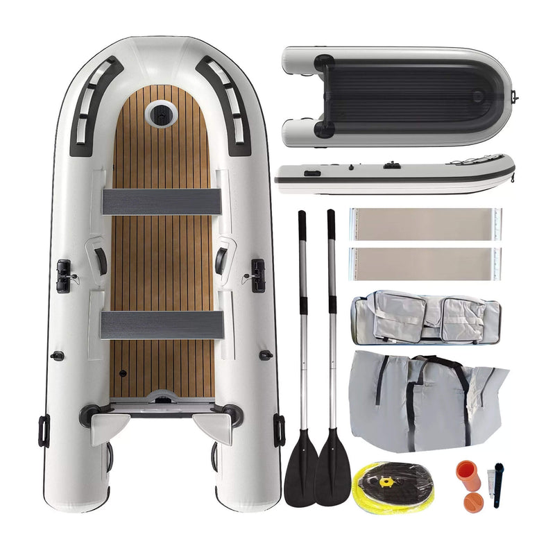 Portable Inflatable Dinghy Boat Kit With Accessories (SAK93784) Saksby - Top and Bottom View With Accessories