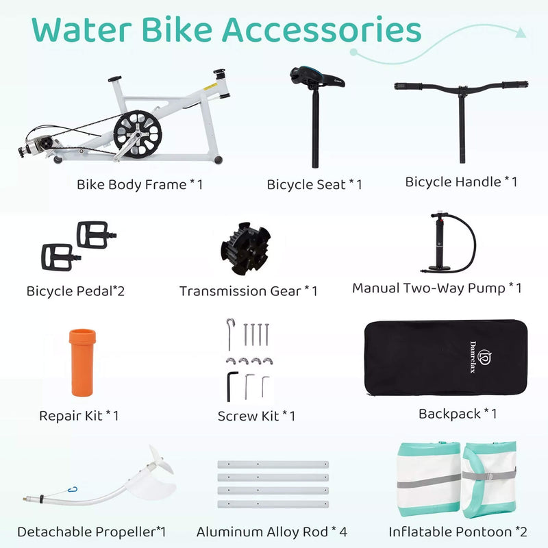 Portable Inflatable Water Marine Pedal Bike With Accessories (SAK61284) Saksby - Accessories