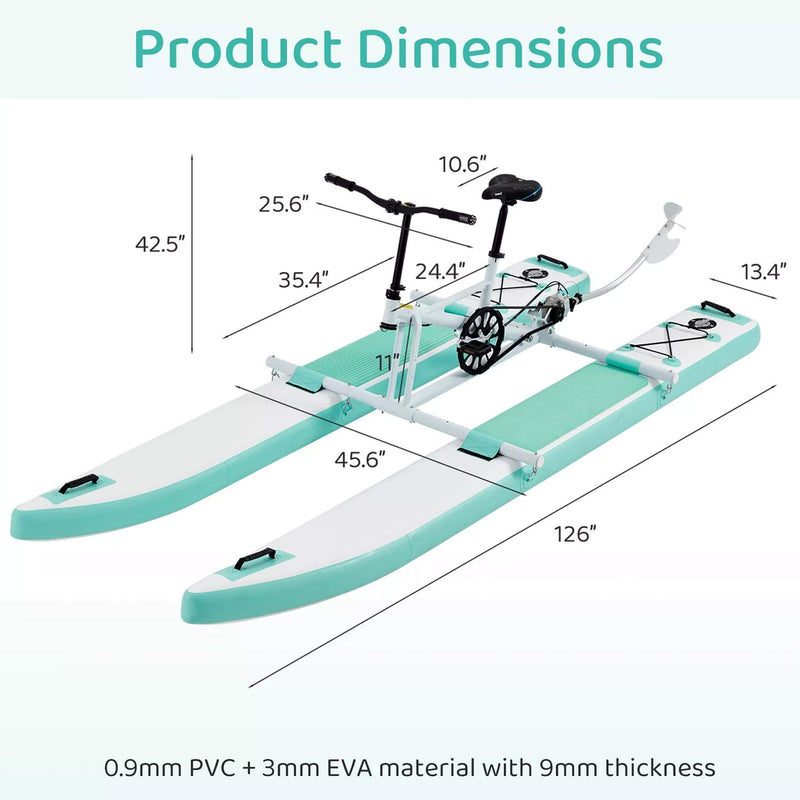 Portable Inflatable Water Marine Pedal Bike With Accessories (SAK61284) Saksby - Dimensions