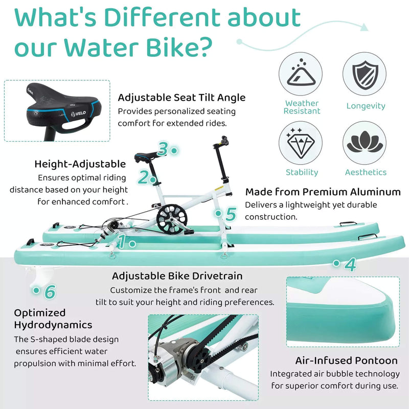 Portable Inflatable Water Marine Pedal Bike With Accessories (SAK61284) Saksby - Features
