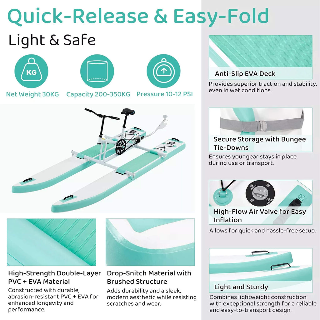 Portable Inflatable Water Marine Pedal Bike With Accessories (SAK61284) SAKSBY - Quick Release And Easy Fold