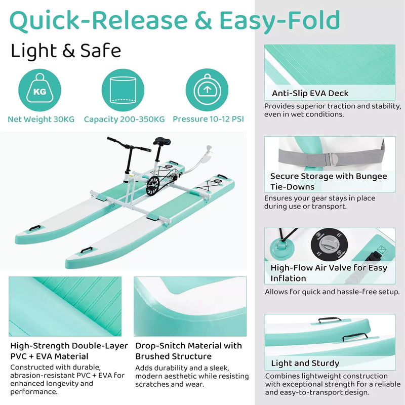 Portable Inflatable Water Marine Pedal Bike With Accessories (SAK61284) Saksby - Quick Release And Easy Fold