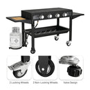 Portable Outdoor 4 Burner Propane Flat Top Gas Grill W/ Wheels, 60K BTU (SAK66104) - Saksby Wholesale - Below Parts View