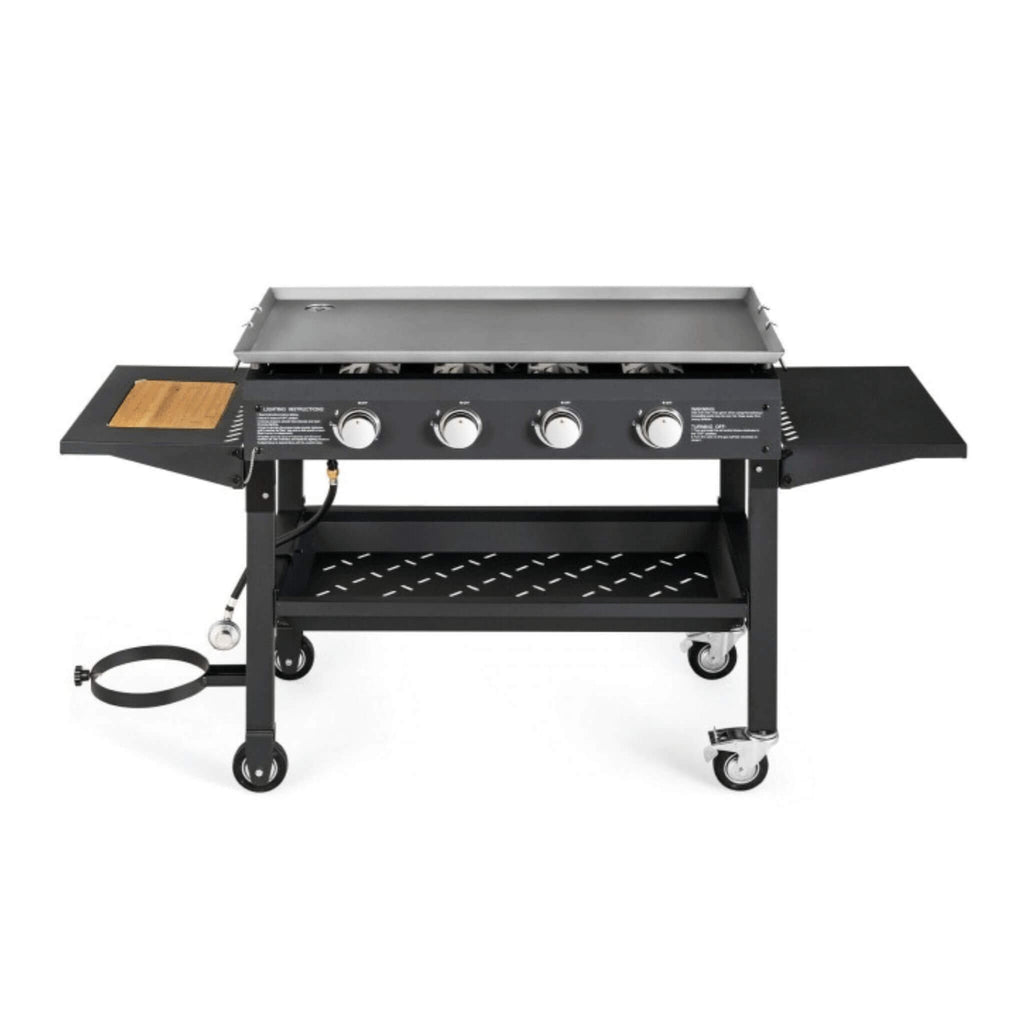 Portable Outdoor 4 Burner Propane Flat Top Gas Grill W/ Wheels, 60K BTU (SAK66104) - Saksby Wholesale - Front View