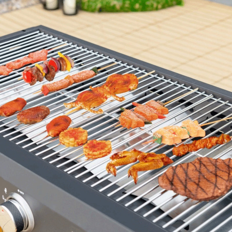 Portable Outdoor 4 Burner Propane Flat Top Gas Grill W/ Wheels, 60K BTU (SAK66104) - Saksby Wholesale - Grill View