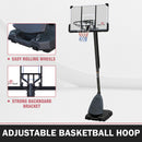Portable Outdoor All-Weather Height Adjustable Basketball Hoop With 44 Inch Backboard And Wheels, 10FT (SAK58741) - Saksby Wholesale - Features View