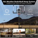 Portable Outdoor All-Weather Height Adjustable Basketball Hoop With 44 Inch Backboard And Wheels, 10FT (SAK58741) - Saksby Wholesale - Weather Resistant View
