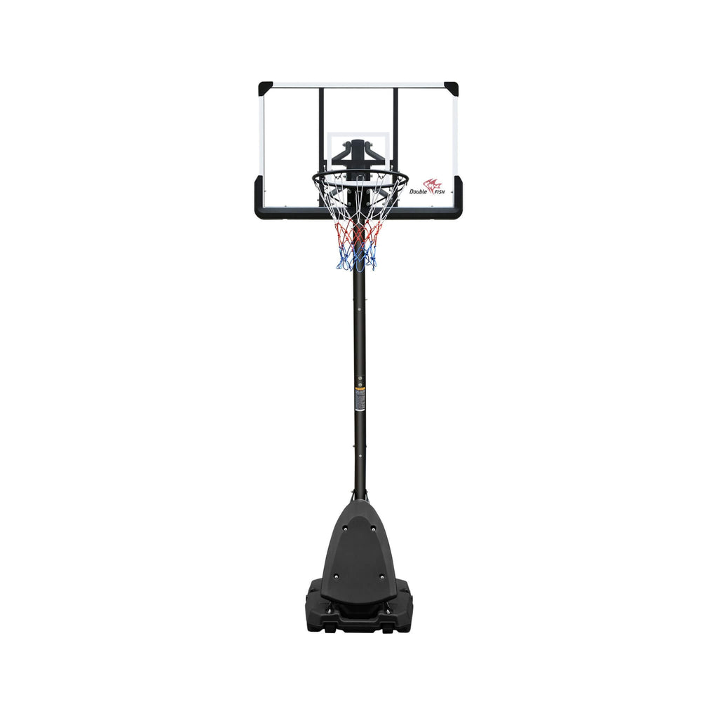 Portable Outdoor All-Weather Height Adjustable Basketball Hoop With 44 Inch Backboard And Wheels, 10FT (SAK58741) - Saksby Wholesale - Front View