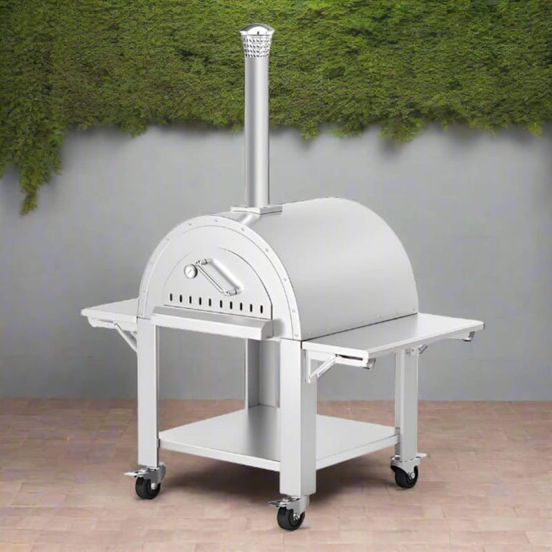 Portable Outdoor Stainless Steel Wood Fired Pizza Oven, 46'' (SAK46584) - Saksby Wholesale - Lifestyle
