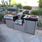 Power Burner 4 Burner 32 Inch Built In Barbeque Grill Island Kitchen Package SAK48510 - Lifestyle Top Left Corner View