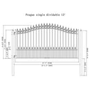 [12-18FT] Prague Powder Coated Galvanized Steel Dual Swing Driveway Gate [DGPRAD-AP] (SAK48530) - Saksby Wholesale - 12feet Dimensions