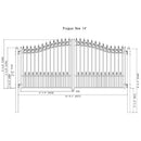 [12-18FT] Prague Powder Coated Galvanized Steel Dual Swing Driveway Gate [DGPRAD-AP] (SAK48530) - Saksby Wholesale - 14feet Dimensions