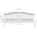 [12-18FT] Prague Powder Coated Galvanized Steel Dual Swing Driveway Gate [DGPRAD-AP] (SAK48530) - Saksby Wholesale - 18ft Dimensions