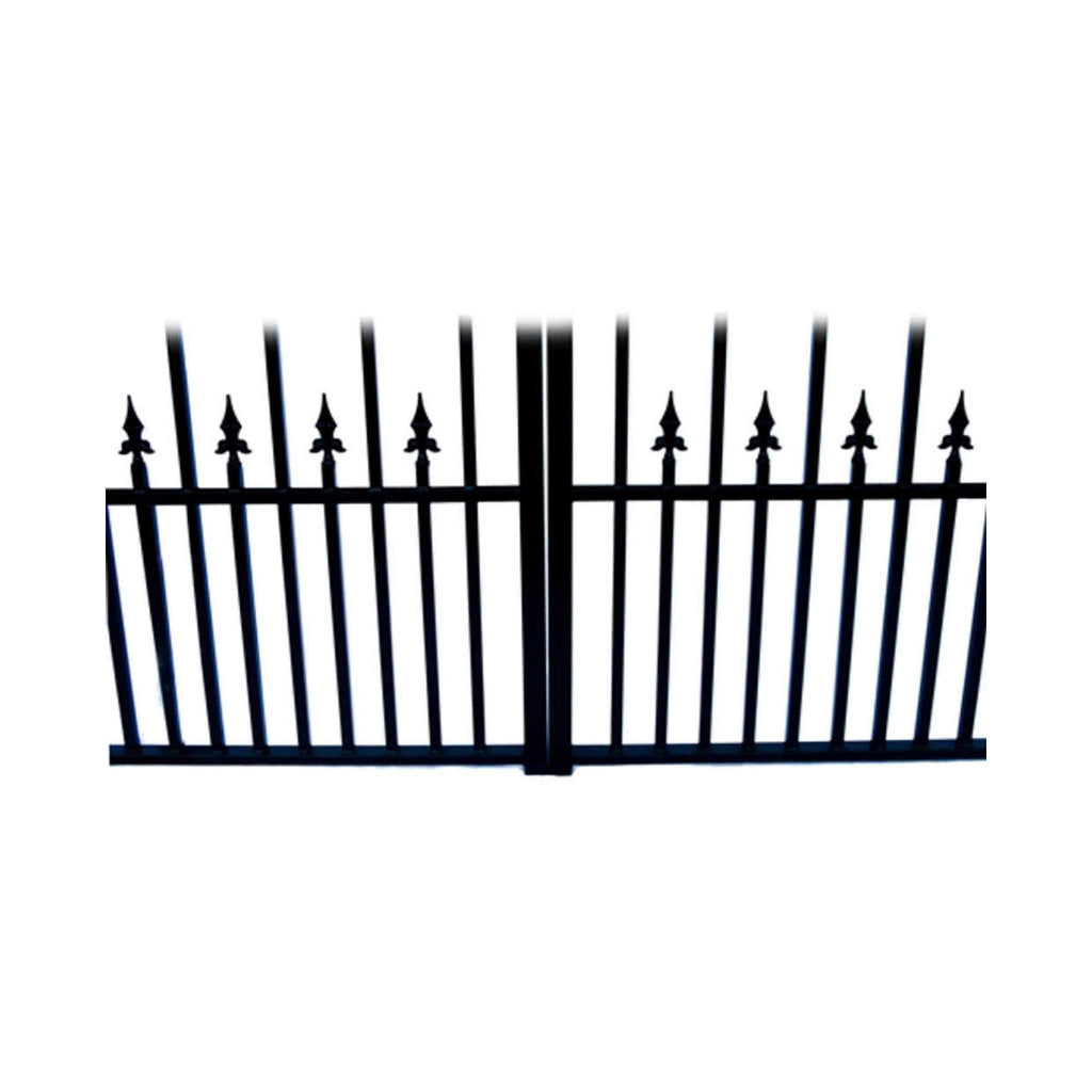 [12-18FT] Prague Powder Coated Galvanized Steel Dual Swing Driveway Gate [DGPRAD-AP] (SAK48530) - Saksby Wholesale - Bottom Middle Design