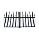 [12-18FT] Prague Powder Coated Galvanized Steel Dual Swing Driveway Gate [DGPRAD-AP] (SAK48530) - Saksby Wholesale - Bottom Middle Design