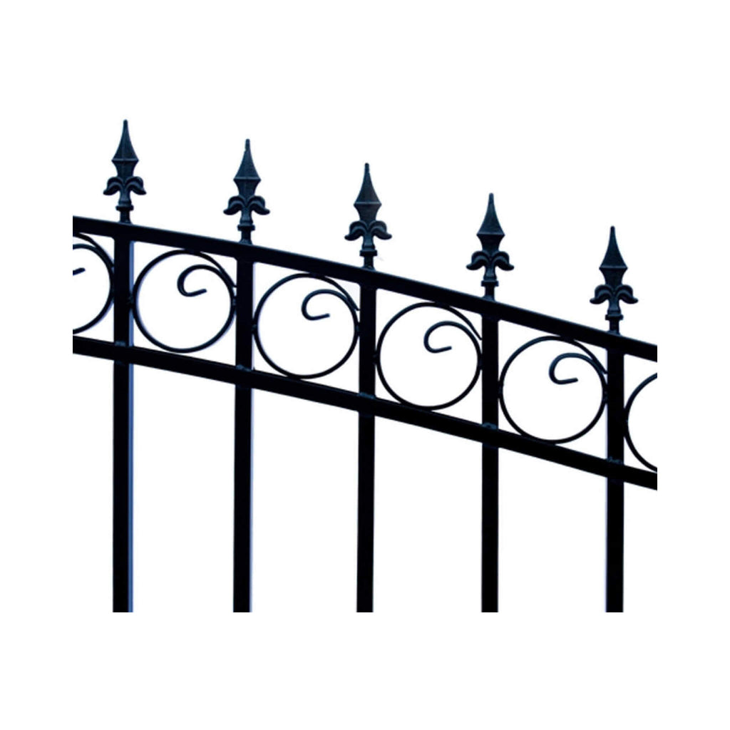 [12-18FT] Prague Powder Coated Galvanized Steel Dual Swing Driveway Gate [DGPRAD-AP] (SAK48530) - Saksby Wholesale - Design View