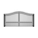 [12-18FT] Prague Powder Coated Galvanized Steel Dual Swing Driveway Gate [DGPRAD-AP] (SAK48530) - Saksby Wholesale - Front View