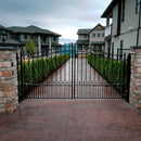 [12-18FT] Prague Powder Coated Galvanized Steel Dual Swing Driveway Gate [DGPRAD-AP] (SAK48530) - Saksby Wholesale - Product Preview