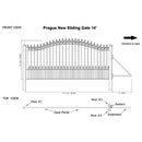 [12-18FT] Prague Style Premium Steel Sliding Driveway Gate [DGPRASSL-AP] (SAK71492) - Sasksby Wholesale - 14 FT View