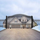 [12-18FT] Prague Style Premium Steel Sliding Driveway Gate [DGPRASSL-AP] (SAK71492) - Sasksby Wholesale - Front View