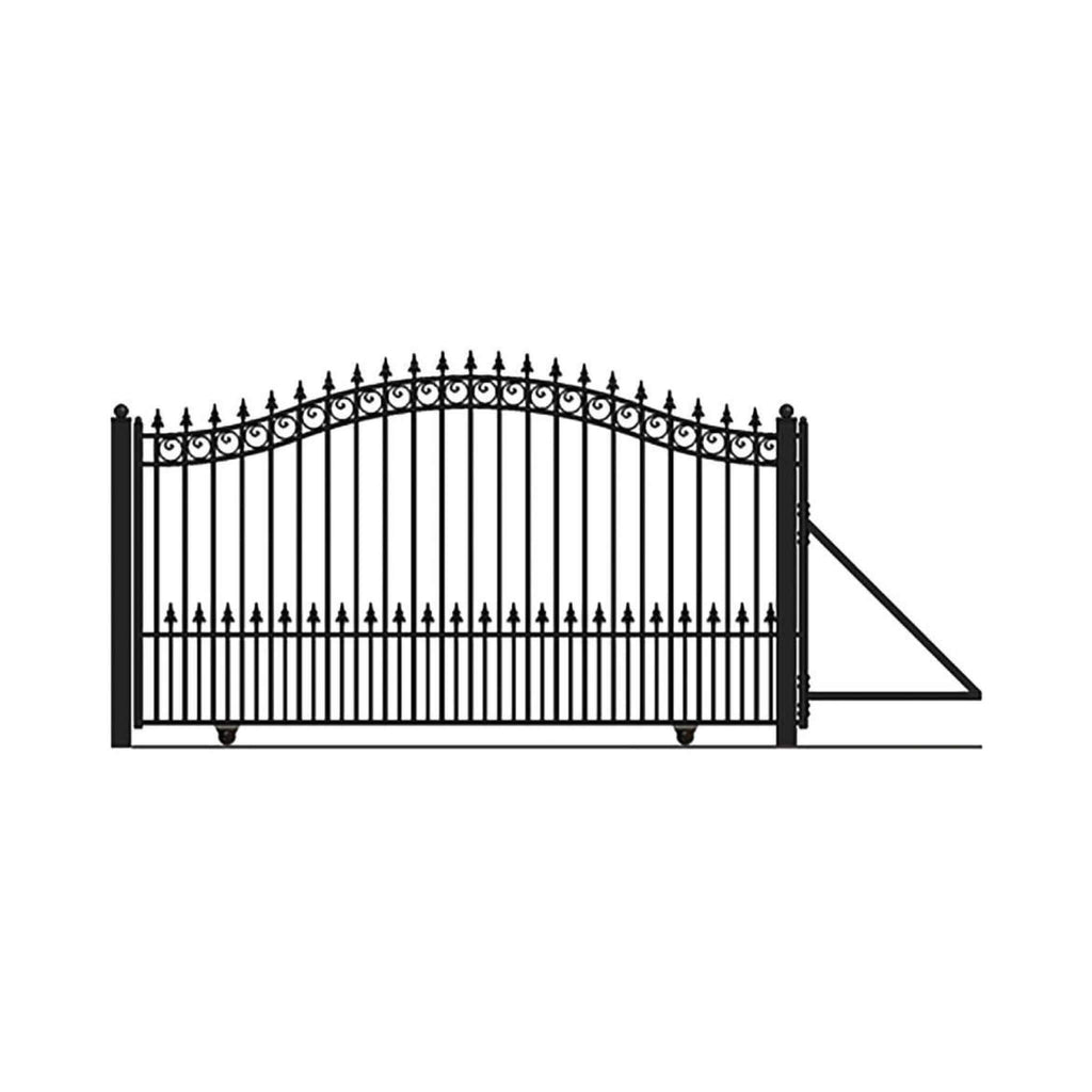 [12-18FT] Prague Style Premium Steel Sliding Driveway Gate [DGPRASSL-AP] (SAK71492) - Sasksby Wholesale -  Front View