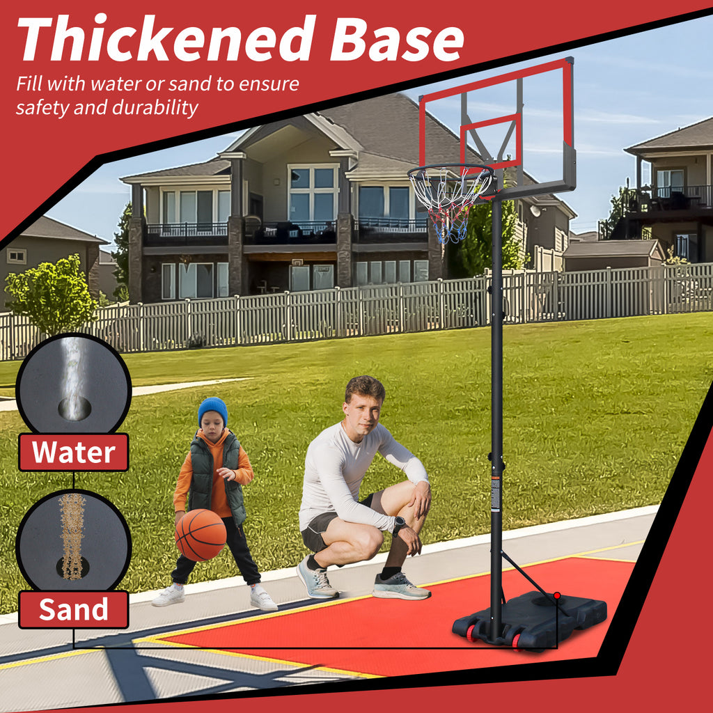 Premium 10FT Outdoor Portable Adjustable Basketball Hoop With Wheels (SAK31961) - Sasksby Wholesale - Base View