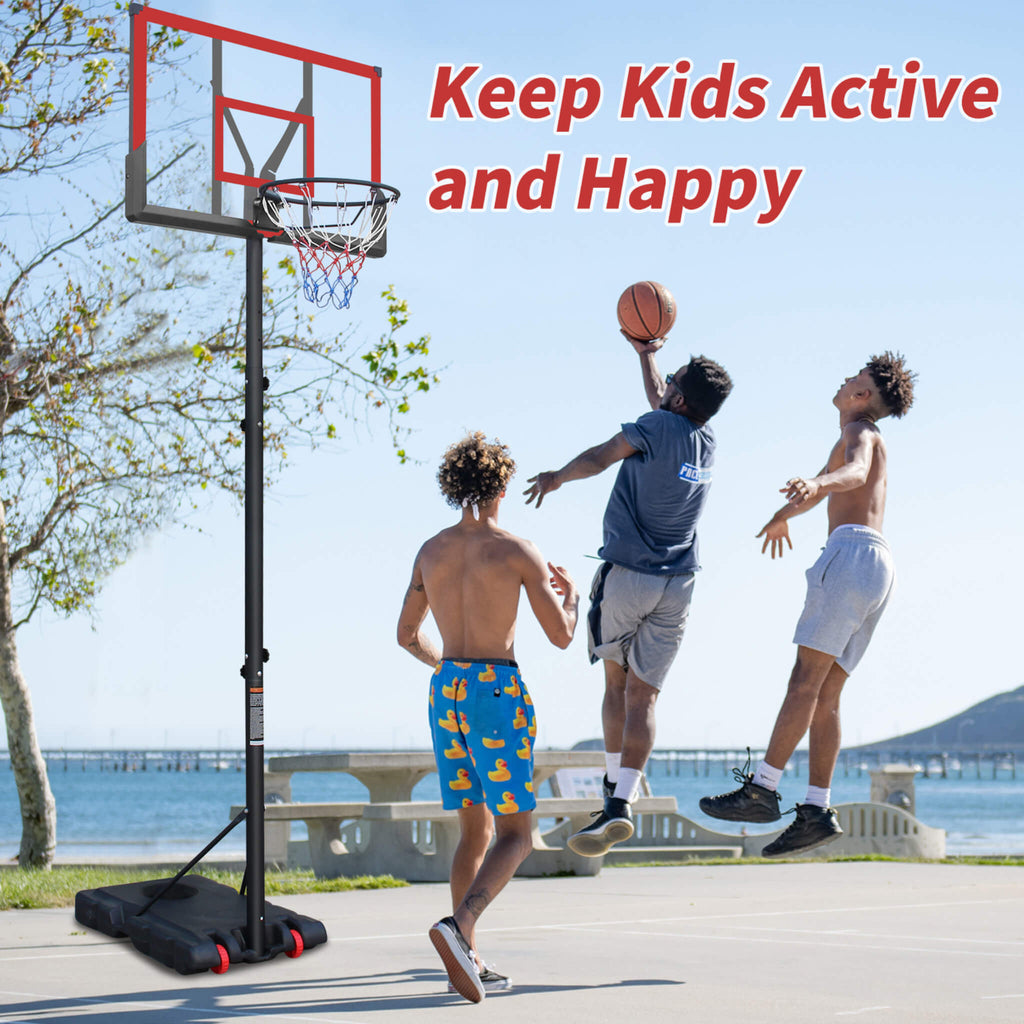 Premium 10FT Outdoor Portable Adjustable Basketball Hoop With Wheels (SAK31961) - Sasksby Wholesale - Outdoor View