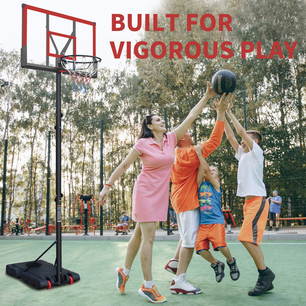 Premium 10FT Outdoor Portable Adjustable Basketball Hoop With Wheels (SAK31961) - Sasksby Wholesale - Playing View