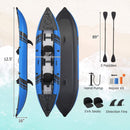 Premium 12FT 2-Person Inflatable Tandem Kayak Kit With Pump And Paddles (SAK94816) - Saksby Wholesale - Dimensions And Accessories