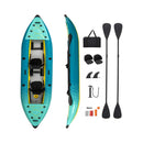 Premium 12FT 2-Person Inflatable Tandem Kayak Kit With Pump And Paddles (SAK94816) - Saksby Wholesale - Dual Color With Accessories