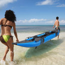 Premium 12FT 2-Person Inflatable Tandem Kayak Kit With Pump And Paddles (SAK94816) - Saksby Wholesale - Lifestyle Image In Carried View