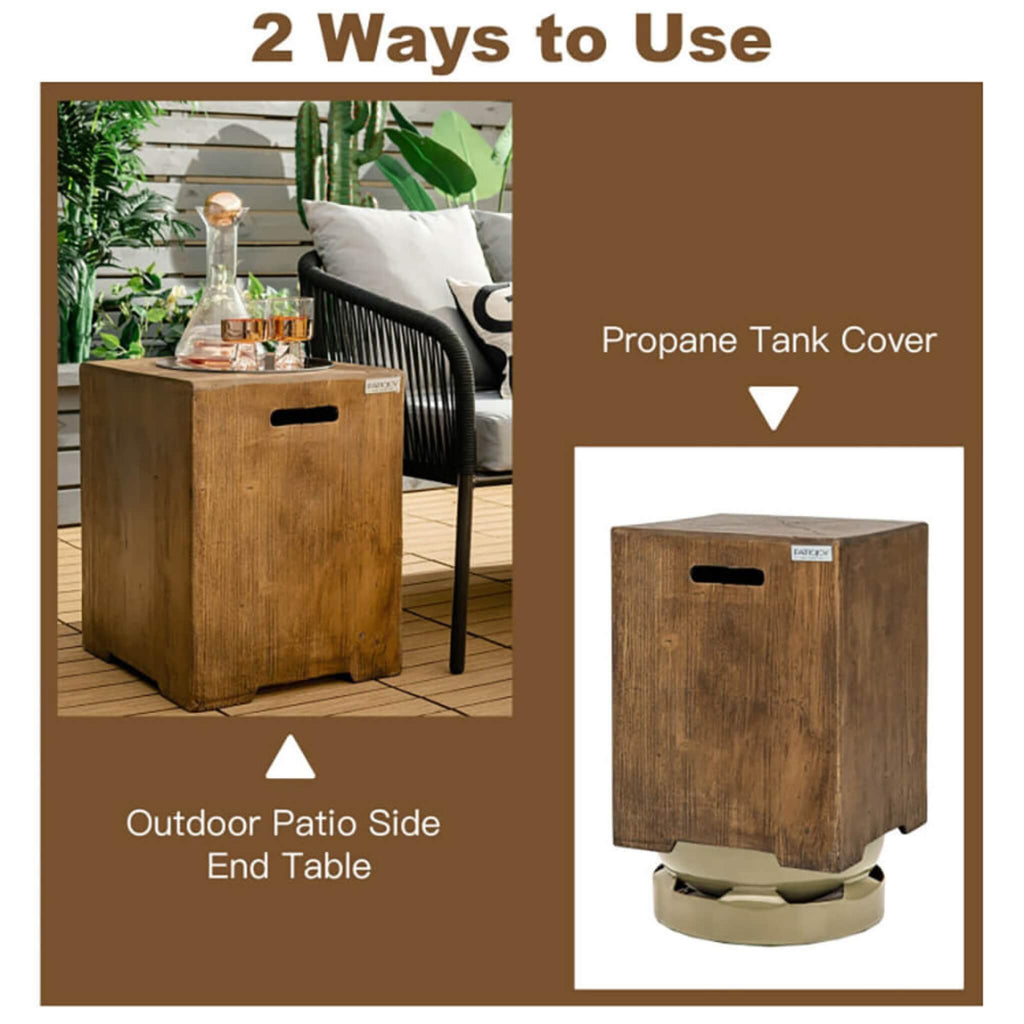 Premium 16-Inch Outdoor Hideaway Table Cover For Standard 20 LBS Propane Tank (SAK73142) - Saksby Wholesale - 2-Ways To Use