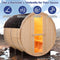 Premium All-Weather Outdoor Pinewood Barrel Sauna Kit With 4.5KW Heater And Tempered Glass Window (SAK91462)