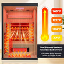 Premium 2-Person Indoor Infrared Sauna With Red Light Therapy And Himalayan Salt Rocks (SAK67305) - Saksby Wholesale - Adjustable Heat Temperature