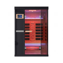 Premium 2-Person Indoor Infrared Sauna With Red Light Therapy And Himalayan Salt Rocks (SAK67305) - Saksby Wholesale - Front View