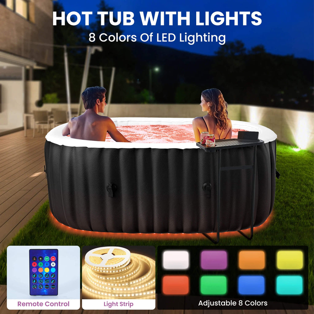 Premium 2-Person Inflatable Hot Tub With 8-Color LED Lights (SAK98431) - Saksby Wholesale - LED Lighting
