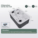 Premium 2-Person Outdoor Hot Tub With 15 Stainless Steel Jets (SAK92015) - Dimensions