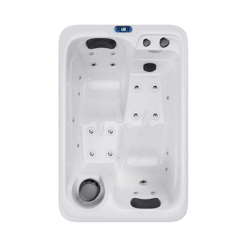 Premium 2-Person Outdoor Hot Tub With 15 Stainless Steel Jets (SAK92015) - Top View On White Background